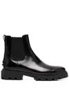Tod's Logo-embossed Chelsea Boots In Black Leather In Black