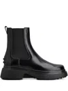 Tod's Black Leather Ankle Boots Tods In Black