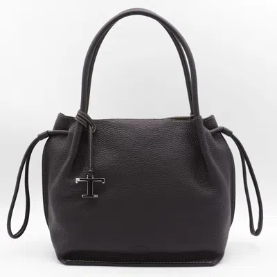 Tod's Black Leather Buz Totes