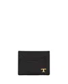 Tod's Men Leather Card Holder With Logo In Multi