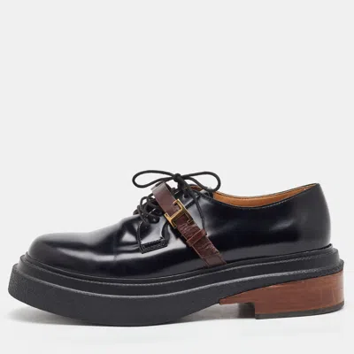Pre-owned Tod's Black Leather Lace Up Derby Size 40