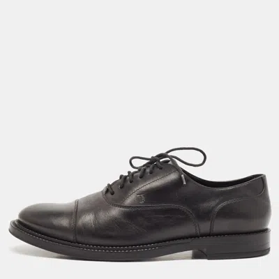 Pre-owned Tod's Black Leather Lace Up Derby Size 44
