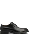 Tod's Almond Toe Leather Derby Shoes In Black