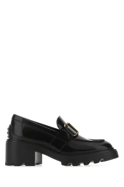 Tod's Black Leather Loafers