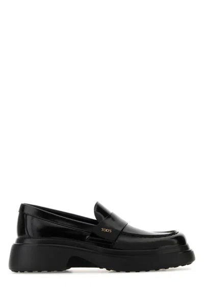 TOD'S BLACK LEATHER LOAFERS