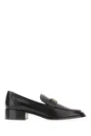 Tod's Leather Loafer With T-timeless Metal Logo In Black