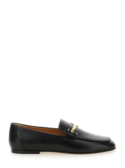 Tod's Black Leather Loafers