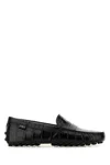 Tod's Crocodile Effect Leather Loafers With Rubber Sole In B999