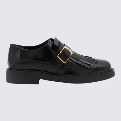 Tod's Fringe-detail Leather Loafers In Black