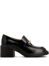 Tod's Block Heel Round Toe Loafers With Hardware In Multi