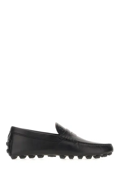 Tod's Leather Macro Gommino Loafers In Black