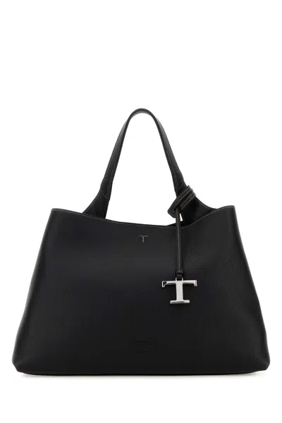 Tod's Medium Leather Handbag In Black
