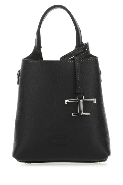 Tod's Black Leather Micro Handbag In Brown
