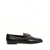 Tod's Black Leather Moccasin With Rhinestone Buckle In Black