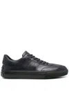 Tod's Logo-debossed Leather Sneakers In Black
