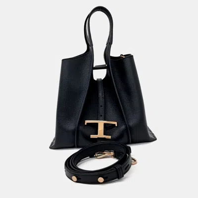 Pre-owned Tod's Black Leather Timeless Shopper Bag Mini