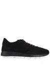 Tod's Suede Sneakers Low Profile Rubber Sole In Black