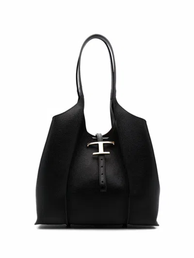 Tod's Black Logo Tote Bag