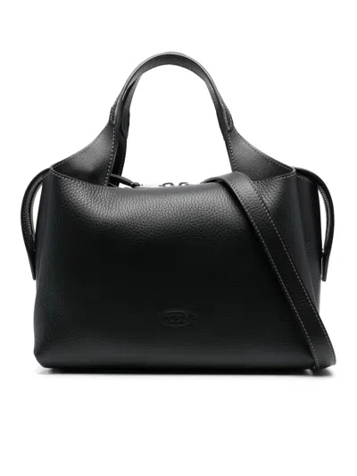 Tod's Medium Apa Bauletto Leather Top-handle Bag In Black