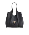 Tod's Medium T Timeless Grained Leather Tote Bag In Black