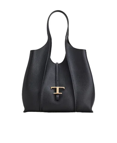 Tod's Black Medium Logo Handbag