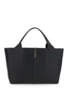 Tod's Black Shopper With Two Top Handles And Metal Bar With Logo In Leather Woman