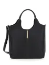 Tod's Black Shoulder Bag With Metal Bar With Logo In Leather Woman In Black