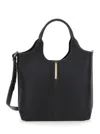 Tod's Black Shoulder Bag With Metal Bar With Logo In Leather Woman