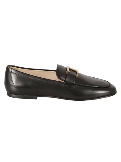 TOD'S BLACK SLIP ON LOAFERS