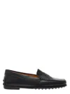 Tod's 'gommino' Black Loafers With Embossed Logo In Black