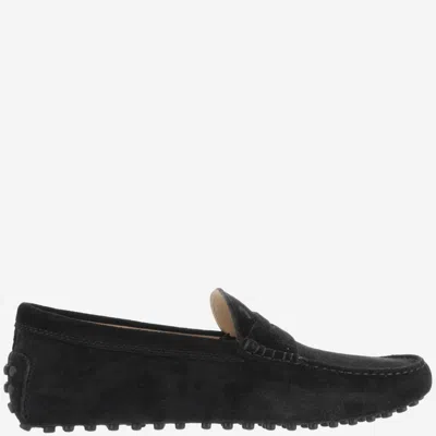 Tod's Suede-leather Blend Gommino Driving In Negro