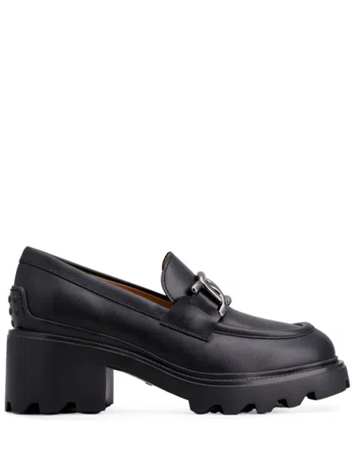 TOD'S BLACK SLIP ON PUMPS