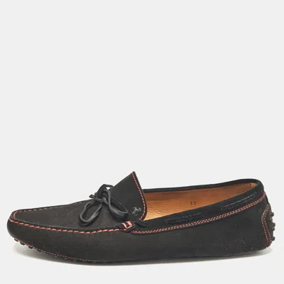 Pre-owned Tod's Black Suede Driver Loafers Size 45.5