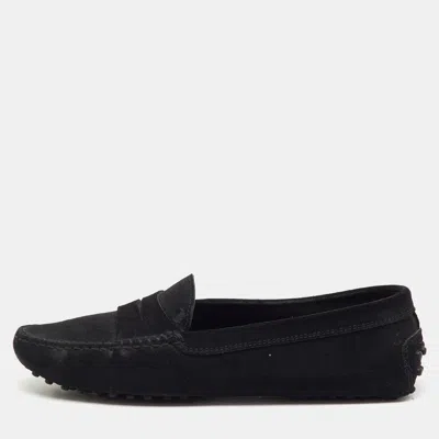 Pre-owned Tod's Black Suede Gommino Slip On Loafers Size 37