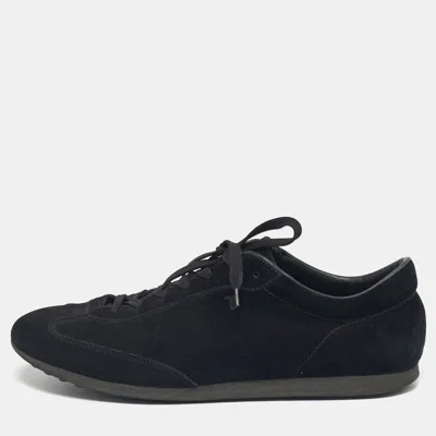 Pre-owned Tod's Black Suede Lace Up Sneakers Size 47.5