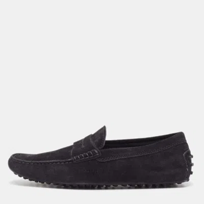 Pre-owned Tod's Black Suede Penny Loafers Size 39
