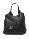Tod's T Timeless Mini Leather Tote Handbag Handbag In Black
