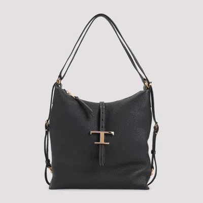 TOD'S BLACK T TIMELESS SHOULDER BAG