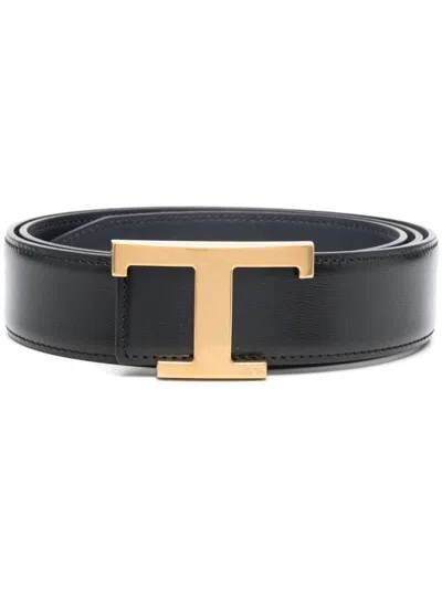 TOD'S BLACK TIMELESS REVERSIBLE BELT