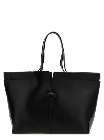 TOD'S BLACK TODS DI BAG FOLIO TOTE BAG