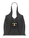 Tod's Black Tote Bag With T Timeless Charm