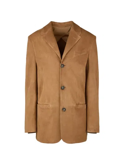 Tod's Blazer In Pashmy Suede In Brown