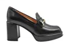Tod's Elevated Block Heel Flat Shoes With Chic Gold Accents In Black
