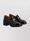Tod's Block Heel Round Toe Loafers With Hardware In Black