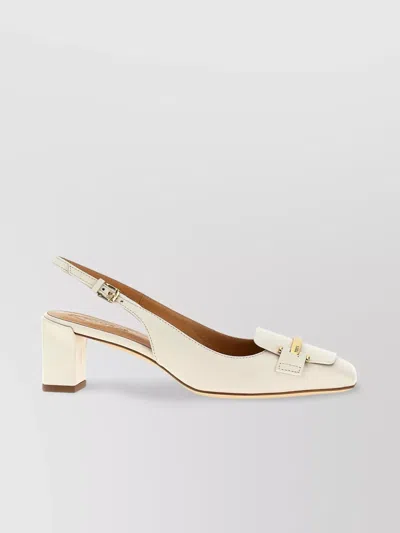 Tod's Block Heel Slingback Gold Hardware