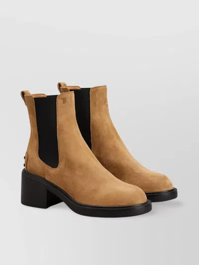 Tod's Block Heel Suede Finish Boots