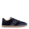 Tod's Panelled Suede Low-top Sneakers In Blue