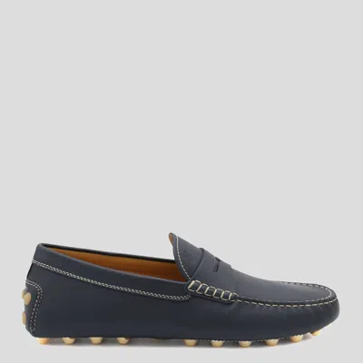 Tod's Blue Leather Loafers In Blau