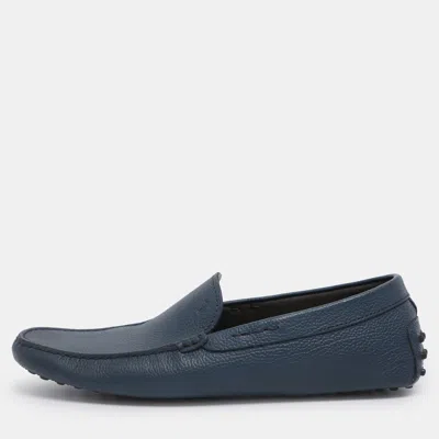 Pre-owned Tod's Blue Leather Loafers Size 43