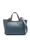 Tod's Mini Leather Shopping Bag In Blue
